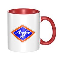 Retro Agfa Film Logo From 1960s Mug Funny Ceramic Coffee Cups Tea Mugs Milk Cup Drinkware Gift for Woman Man One Size raudona