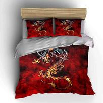 Dragon Design Three-Piece Set Decor Multiple Sizes Kid'S And Adults' Bedroom Exquisite 3Pc Bedding Set, Gift EU Twin 135X200cm&set