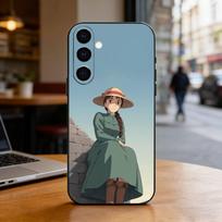 Howl's Moving Castle Sophie Phone Case Black Silicone Soft For Samsung Galaxy A73,A72,A71,A70,A53,A52,A51 Samsung a32 5g