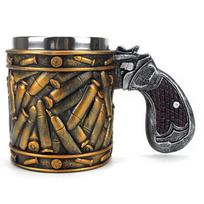 Gun Mugs Revolver Gun Pistol Tankard Mug With Ammo Bullet Round Shells Mugs Cup Birthday Christmas Halloween Gift 400ml 600ML