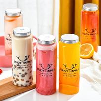 20pcs/pack 500ml Bubble Tea Bottle Disposable Plastic Juice Bottle Drinking Bottle Takeout Beverage Bottles 20pcs multi