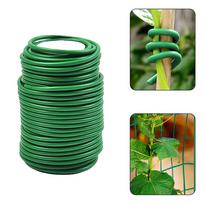 8m/10m Gardening Cable Ties Plant Twine Green Flexible Bendy Garden Support Wire Cable Tie Reusable Rubber Coated Steel Wire 2.5mmx10m