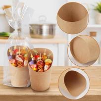 60 Pack 16 Oz Paper Deli Cups with Wooden Skewers Ties and Bags for Disposable Food Serving at Parties and Outdoor Events China Mainland