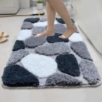 Quick-Dry Cotton Rug Pebble Bath Rug Bathroom Decor Absorbent Material Colorful Design Easy To Clean Machine Washable