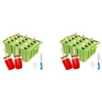 ABBY-2X Silicone Mold,Frozen Mold Maker For Ice Cream,With 100PCS Sticks Bags žalia