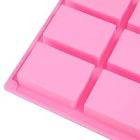 ABBY-8 Pack Silicone Soap Molds - 6 Cavity Rectangle DIY Soap Molds For Cake, Cupcake, Muffin, Coffee Cake, Pudding And Soap rožinė
