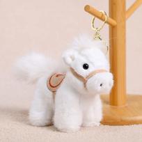 Chinese Style Vintage Pony Plush Keychain PP Cotton Mascot Cartoon Animal Stuffed Doll Fluffy Soft Chinese Horse Plush Keyring