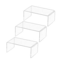 3Pcs Acrylic Shoe Display Shelves Clear Storage Rack Organizer for Makeup Cosmetics Lipstick Foundation Blush Eye Shadow Display