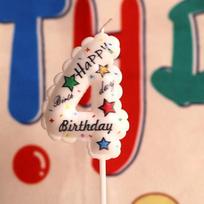 Happy Birthday Balloon Digital Candle Baking Plugin Dessert Table Decoration Birthday Cake Party Supplies