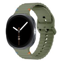 for Samsung Galaxy watch 8 Strap 44mm 40mm 46mm Smart Original Silicone Sport Wrist Bracelet Correa Galaxy watch 8 classic Band watch 8 classic 46mm tamsiai žalia spalva