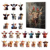 Christmas Blind Box With Yak Animal Acrylic Decorations For Holiday Tree Hangings And Party Gifts Style A