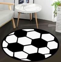 BasketballThemed Round Area Mat with Fiery Basketball Flames Soft Mat Living Room Bedroom Office Black Orange Sports Decor Mat 80cm x 80cm