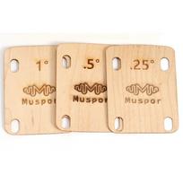 3 Pcs Replacement Guitar Neck Shims Maple Plate Wood Guitar Neck Shim  for Bass Guitar 1°,0.5°,0.25°