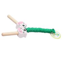 Green Animal Print Jumping Rope for Exercise Adjustable Wooden Handle Skipping Rope