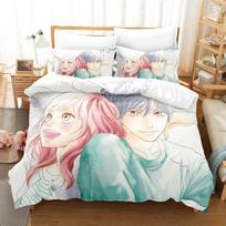 3D Spausdintas Anime Ao Haru Ride Patalynės Komplektas Viengulis Twin Pilnas Karalienės Karaliaus Dydžio Lovos Komplektas Suaugusiems Vaikams Miegamojo Antklodės Užvalkalų Komplektai Namų Tekstilė 135x200cm