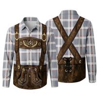 Men’s 3D Printed Oktoberfest Loose Fit Turn Down Collar Long Sleeve Shirt Vintage Casual Breathable Top for Commuting Outdoor Festival Party L juoda