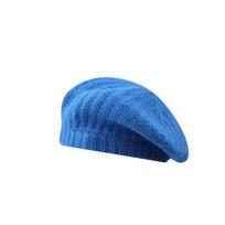 Wool Mohair Beret Solid Color Painter Hat Fashion Knitted Beanie Cap  Autumn Winter mėlyna