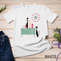 Retro Style Mid Century Modern Cool Cat Starburst Clock Unisex T-Shirt Mens Womens Tees Top 2XL