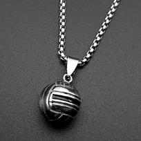 Hiphop Volleyball Chain For Women Men Stainless Steel Silver Color Sports Style Male Party Pendant Necklace Jewelry Gifts