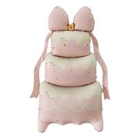 60-Inch Giant Standing Bowknot Cake Foil Balloon, 3D Self-Standing Ribbon Shape Mylar Balloon, Aesthetic Matte Pink Centerpiece 60Inch