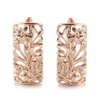 Kinel Rose Gold spalvos gėlių angliški auskarai moterims rožinio aukso spalvos