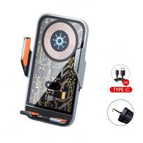 15w Fast Car Wireless Charger For Iphone 14pro 14 13 Transparent Charge Phone Holder Qi Charge Air Vent Mount For Huawei Mate40 as picture sidabras