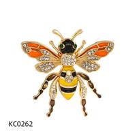 Cute Bee Brooch Neutral Versatile Two-Color Rhinestones Oil Dripping Insects Clothing Accessories Corsage