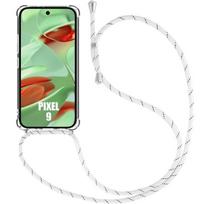 Lanyard Case for Google Pixel 9 - Shockproof Transparent Protection + White Lanyard