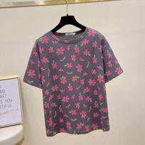 Short-sleeved T-shirt for Women 2025 Summer New Korean Version Loose Flesh Covering and Slimming Versatile Simple Colors L pilka