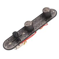 Pre Wiring Electric Guitar Control Plate Prewired Loaded Harness 3 Way Switches Knobs for Telecaster Parts GE205 Black Sunflower