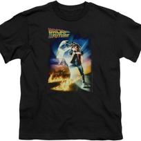 A&E Designs Back to The Future Kids T-Shirt Movie Poster Black Shirt Youth S juoda