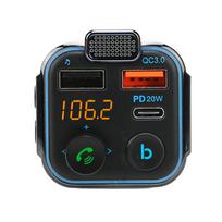 Car FM Transmitter Bluetooth V5.0 Dual USB QC3.0 Fast Charging HiFi Sound Hands Free 12‑24V