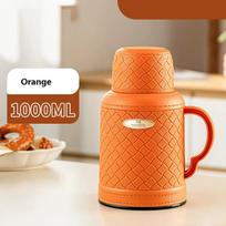 1L Retro Travel Thermosflask Thermos Water Coffee Bottle Glass inner container  Coffee Cup Mug Teapot Heat Cold Preservation 1L oranžinė