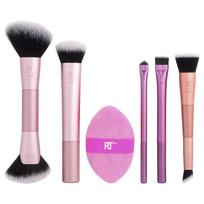Real Techniques Big Blend Energy Brush + Double-Sided Puff Set, 6-Piece Set