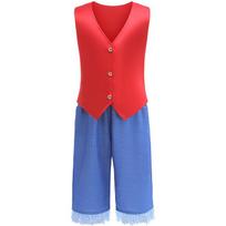 Cosplay filmas One Piece Luffy Tas pats berniukas Dviejų dalių Helovino Cosplay Dviejų dalių rinkinys 110cm