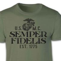 Semper Fidelis 1775 JAV Jūrų pėstininkų Korpuso Marškinėliai 100% Medvilnė Apvalus Kaklas Trumpomis Rankovėmis Laisvalaikio Vyriški Marškinėliai Dydis S3XL S