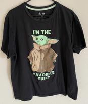 Mandalorian Sz XL Mens 100% Cotton T-shirt Mens Tees Top Baby Yoda Black Star Wars Disney Rare S
