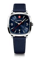 WENGER VINTAGE SPORT Stainless Steel Case Blue Blue Recycled Quartz 50m Water Analog Men's Watch, (316L), Dial, Strap, Movement, Resistant, Gift, [ ]