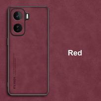 For Vivo iQOO Neo 11 Case Luxury PU Leather Phone Case For Vivo iQOO Neo11 5G Back Cover Silicone Shockproof Full Protection For iQOO Neo 11 raudona