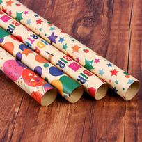 4 Pcs Colorful Craft Paper Cartoon Stars Balloon Wrapping Paper Sheets for Children Kids Birthday Gifts Decor Paper Sheets