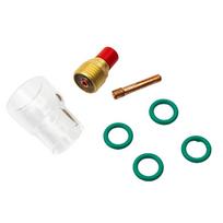 Enhance Your Welds 7 Pcs TIG Torch Kit Featuring A For Stubby Gas Lens & #12 Glass Cup Compatible With WP9/WP20/WP25 Models 2.4mm