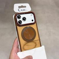 Luxury 360° Rotating Ring Stand Case For MagSafe For IPhone 17 Air 16 15 14 13 Pro Max Matte Transparent Shockproof Phone Cover For iPhone 13Pro