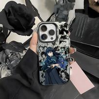 Anime M-Muichiro T-Tokito Phone Case For iPhone 16 15 14 13 12 11 Pro Max Black Purple Matte Laser Metallic Aurora Funda iPhone14pro