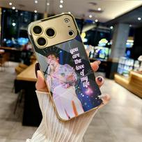 H-Harry Styles Singer Phone Case For IPhone 17 16 15 14 13 12 Pro Max Plus Electroplated Metal Bumper Case Tempered Glass Back iPhone 11 Pro Max