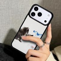 Capa Case for iPhone 17 Air 16 Pro Max 15 Plus 11 13 Mini 14 12 Back Phone Cover Cat And Goldfish soft iPhone 13