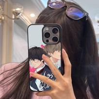 Korean Comics Lost In The Cloud Black Silicone Hard Plastic Phone Case For Iphone 17 Air 16 15 14 13 12 11 Pro Max PC TPU iPhone 16