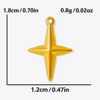 Real Gold Plated Metal 5pcs Sun Moon Star Stainless Steel Charms For Jewelry Making Earrings Keychain Necklace Vintage Pendants