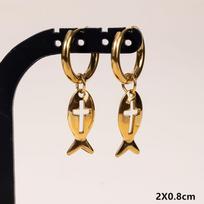 Sun Moon Star Hasama Boots Various Earring 304 Stainless Steel Hoops Earrings For Women Men Accessories Cross Dangle Ear Jewelry