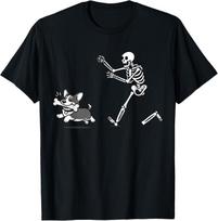 Skeleton Chasing Corgi Halloween Vibe Corgi Dog Lover T-Shirt Mens Womens Tees Top  unisex T-Shirt Mens Womens Tees Top M