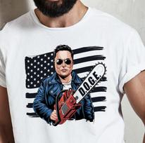 Dept of Government Efficiency DOGE Chainsaw Musk T-Shirt Mens Womens Tees Top Political Meme T-Shirt Mens Womens Tees Top 2XL